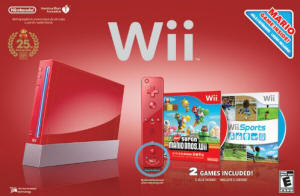 Nintendo Wii red model (Mario)
